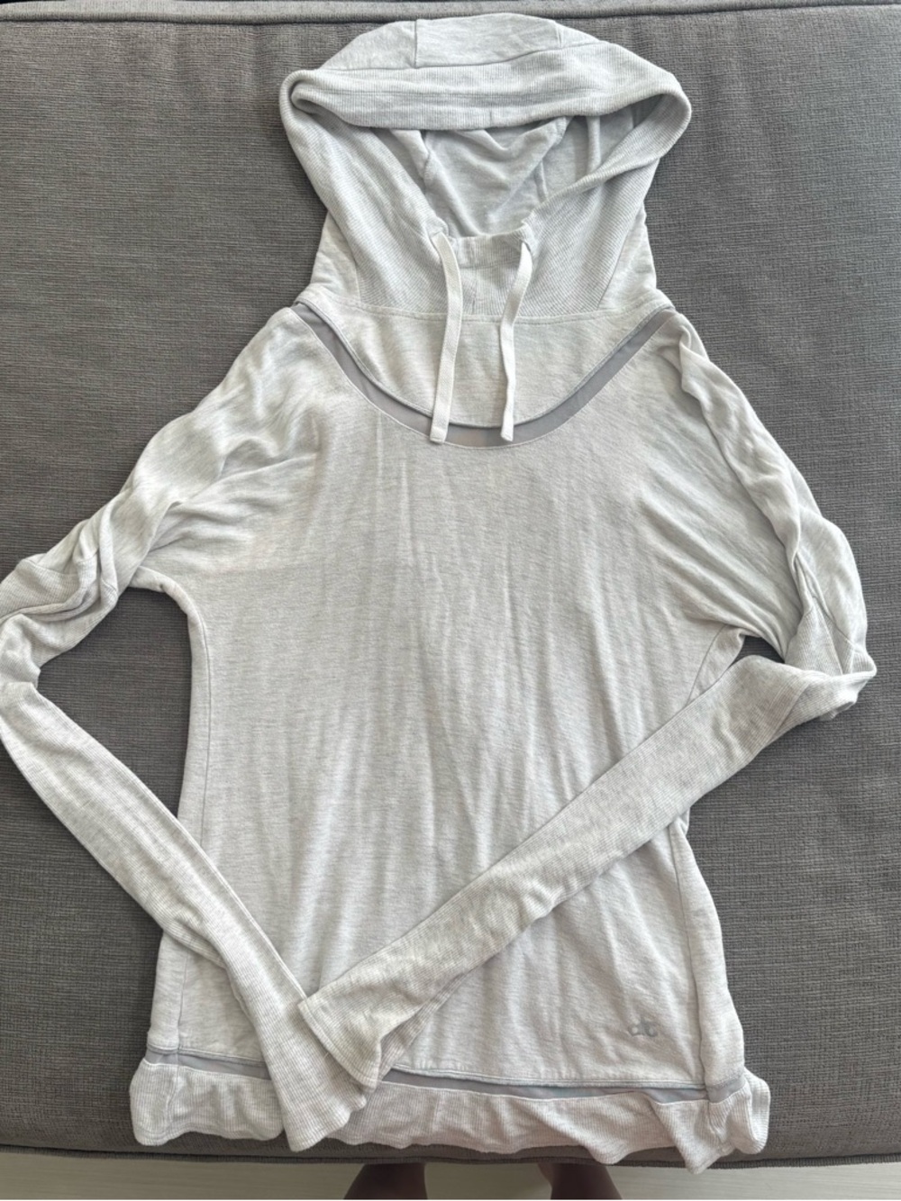 Alo Yoga grey long sleeve mock neck hoodie